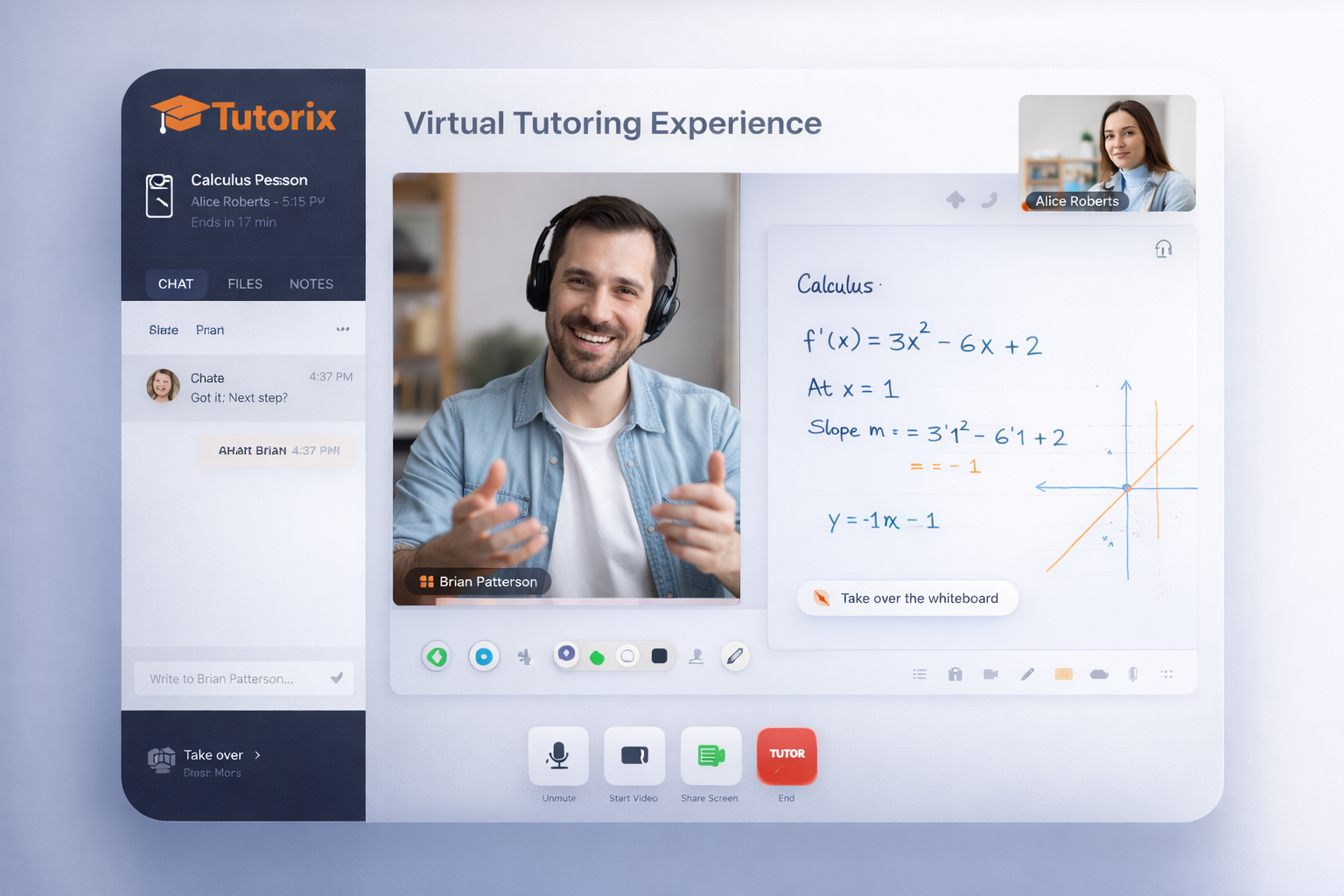 Online calculus tutoring session in progress